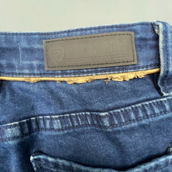 Rock & Roll Denim Trouser Jeans 25x34 | High Rise | Wide Leg Western Fit Stretch - Picture 8 of 10